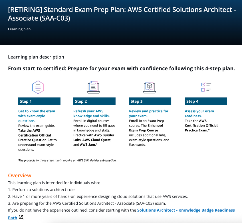 CLF와 동일하게 Standard Exam Prep Plan으로 공부